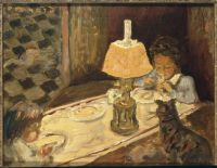 La lampe mise sur le lampadaire 